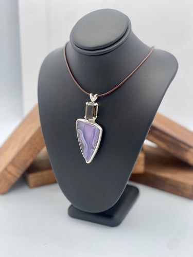 Ripples (Smokey Quartz and Coyamito Agate Pendant)
